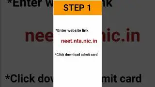 Neet Admit card Released| How to download NEET Admit card