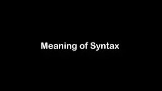 What is the Meaning of Syntax  | Syntax  Meaning with Example