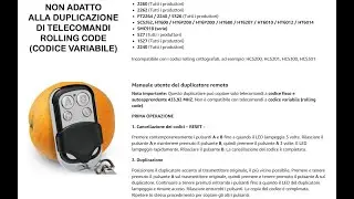 181 OP: Telecomando universale cancello