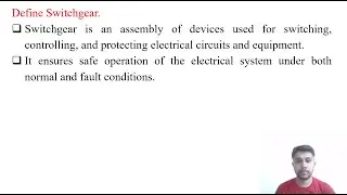 SGP Video short on Define Switchgear in English