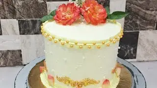 Butterscotch Flavour Anniversary  Cake Design Video #Viral 