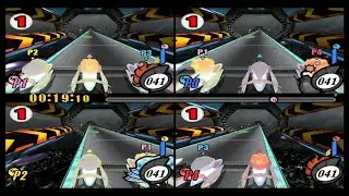 Kirby Air Ride - Drag Race 1 With 4 Formula Stars
