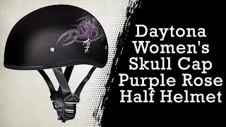 Daytona Women's Skull Cap Purple Rose Half Helmet
