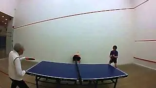 Table tennis training, testing match (C) (pimpled-in_anti-loop 防弧)(a wider view) (041)