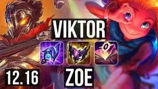 VIKTOR vs ZOE (MID) | 9/1/10, 68% winrate | KR Diamond | 12.16