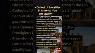 7 Oldest Universities in America You Should Know! #facts #motivation #quotes #viral #university