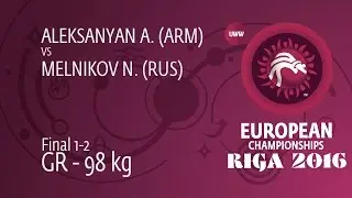 GOLD GR - 98 kg: N. MELNIKOV (RUS) df. A. ALEKSANYAN (ARM), 4-0