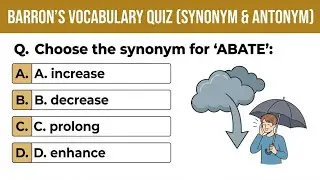Barron's Synonyms & Antonyms with Example | English Vocabulary Practice Test Quiz 