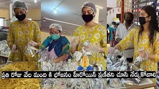 Pranitha Subhash Donates Food and Groceries to Poor People |Pranitha Subhash Latest - filmyfocus.com