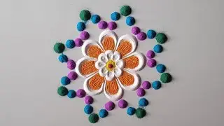 Attractive And Festival Use Rangoli Design || best colour combination rangoli design