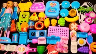Satisfying ASMR Unboxing frozen Princess Furniture Playset foodset pizza with Barbie Baby Doll&lrm;&lrm;&lrm;&lrm;&lrm;