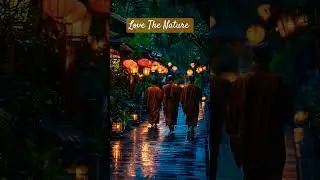 Monks walking in a Peaceful area #music #nature #peace