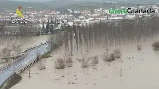 Vistas aéreas de las inundaciones en Dúdar, Huétor Tájar y Villanueva Mesía