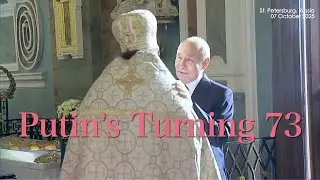 On 73rd B-Day, Putin visits St. Petersburg church and meets Russian top military brass 