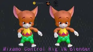Custom Control Rig in Unreal Engine 5 from Blender with Mixamo animation.
