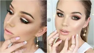 NEW YEARS Makeup Tutorial || Sparkly Glam & Nude Lips || Collab W/ AnnaBellStyle