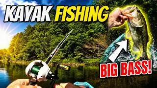 KAYAK FISHING for BIG BASS in PONDS! (The Bite Was Hot)