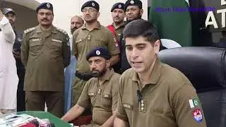 DPO Attock Dr Sardar Ghiyas Gul Khan is holding a press conference on the arrest of dacoit gang