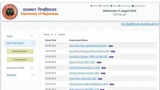 Rajasthan University PG Previous Result 2022 Kaise Dekhe || ma, msc, mcom previous result check