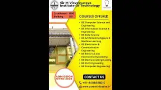 Sir M Visvesvaraya Institute Of Technology - [Sir MVIT], Bangalore || smvit || smvit bangalore