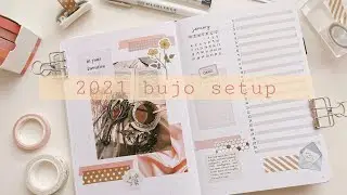 ✨ 2021 & january bullet journal setup | light academia, simple, soft journal ✨