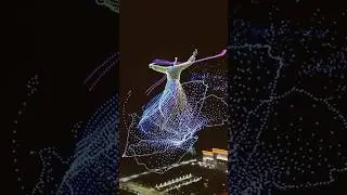 Synchronized drones light show #music #drone
