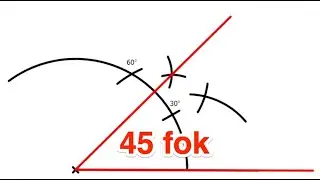 Szögek szerkesztése - 45 fokos szög