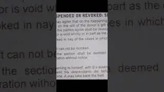 Revocation of gift under section 126 of transfer of property Act 1882