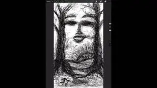 Scribble Art: 2 Trees and Face #scribbleart #art #procreate #learnwithme