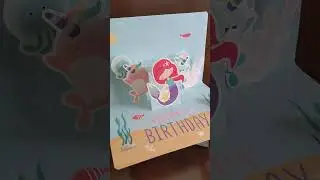 Mermaid and Sea Creatures Happy Birthday Pop-Up Card #birthday #mermaid #popupcard