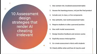 10 Assessment design strategies that render AI cheating irrelevant