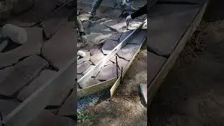 укладка природного камня, основание песчано цементное