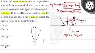 A bead of mass \( \mathrm{m} \) is located on a parabolic wire with...
