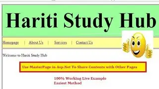 Best Way to Use MasterPage  with Child Pages in Asp.Net C# | Hindi | Free Online Learning Classes