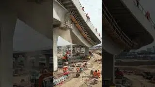 ⚠️A large bridge deck suddenly collapses during construction.🏗️💥 #bridgecollapse #constructionfail