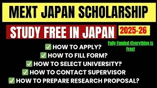 MEXT Japan Scholarship 2025-26 | Study Free in Japan | Fully Funded | No IELTS Required