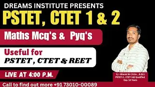 DAY-22 || MATHS  || BY  BHARAT SIR || 4:00 PM ON DREAMS INSTITUTE OFFICIAL CHANNEL