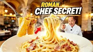 Roman Pro Chef Shares the Perfect Carbonara Recipe ❤️🍝 🇮🇹 #Carbonara #rome #RigatoniCarbonara