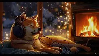  Cozy Lo-fi Beats | Shiba Relaxing by the Fire 🔥🐕
