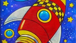 Spaceship Painting | Sketch Colour Drawing 