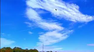 Relaxing clouds moving on the blue sky