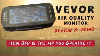 VEVOR Air Quality Monitor : Test Air Pollutants, PM, TVOC, HCHO, CO2
