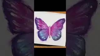 Glowing Butterfly 🦋 drawing #shorts #ytshorts #drawing