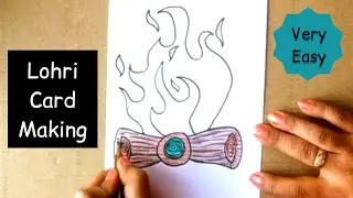 Lohri Drawing | Lohri Drawing Easy | Lohri Card Making Ideas