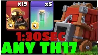 CLASH of Clans Th17 SUPER Attack Strategy with Log Launcher and RC Invi Charge