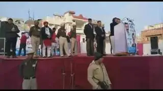 AAP convener Arvind Kejriwal addressing people in Moga during Inqilab Jansabha at Moga Punjab