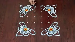 6&times;2dots easy rangoli|daily muggulu|thipkyanchi,festival rangoli|traditional rangoli#Rang kaa Rangoli