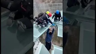 Glass bridge breaks under his feet,but heroes save the day! 🙌😨#shorts #glassbridge #viralclips