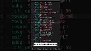 Vectors in assembly #viral #programming #asm #assembly #x64 #x86_64 #youtube #shorts #short #trends