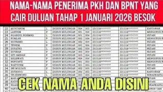 NAMA2 PENERIMA PKH BPNT YANG DIJAMIN CAIR TAHAP 1 JANUARI 2026 LOLOS CAIR SIMAK DISINI
